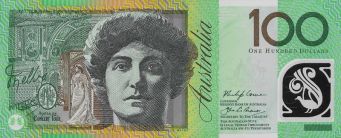 Australia $100 banknote set in folder